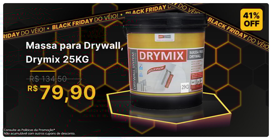 DRYLEVIS | Massa para Drywall, Drymix, 25KG -  De R$134,50 por R$79,90