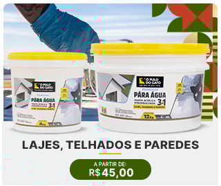 PARA ÁGUA | Manta Acrílica Emborrachada para Lajes, Telhados e Paredes