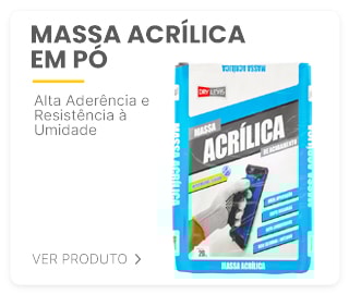 MASSA ACRÍLICA EM PÓ | cabamento Liso, Alta Resistência à Água, Fácil Aplicação