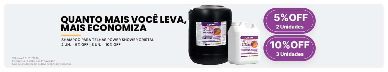 DESCONTOS POGRESSIVOS | Shampoo para Telhas Power Shower Cristal