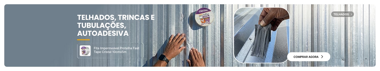 PROTELHA FAST TAPE | Fita impermeável autoadesiva para trincas, fissuras e reparos, sem ferramenta especial.
