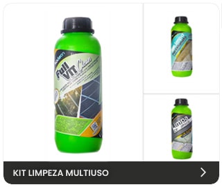 Kit Limpeza Multiuso Ivaclean - Limpa Cerâmica 1L + Limpa Porcelanato 1L + Limpador de Placas Solares Fullvit 1L