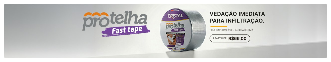 PROTELHA FAST TAPE | Fita impermeável autoadesiva para trincas, fissuras e reparos, sem ferramenta especial.