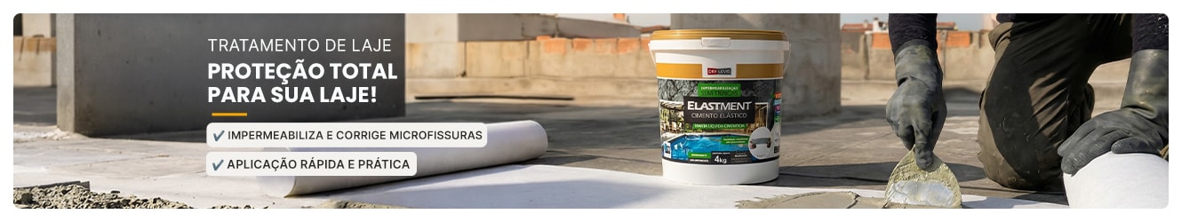 CIMENTO ELÁSTICO | Impermeabilização flexível, 100% eficaz contra umidade, fissuras e infiltrações.