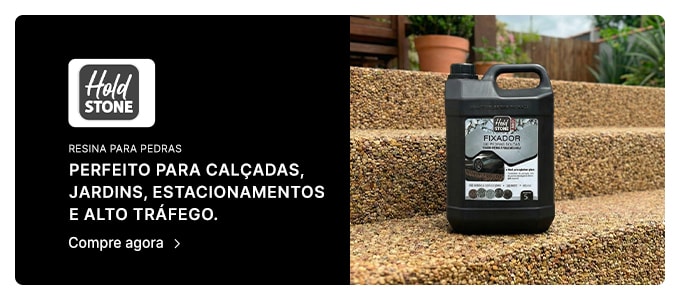 HOLD STONE PRO | Resina Hold Stone Pro 5L aplicada em piso com pedras naturais