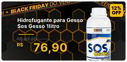 Black Friday | Até 12%OFF, Hidrofugante para Gesso SOS Gesso, 1litro