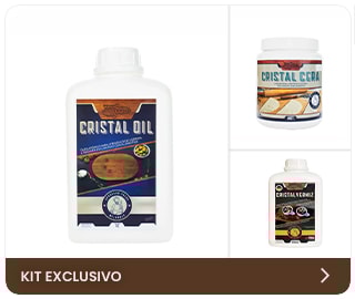 KIT MADEIRA 9 | Óleo Cristal 900ML + Cera Cristal 900ML + Verniz Cristal 900ML