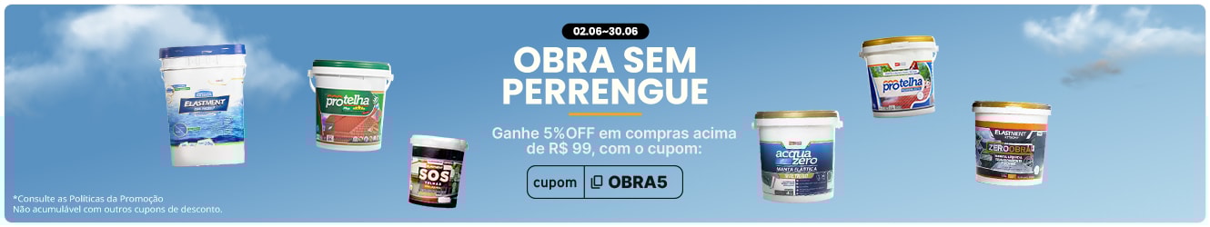 OBRA SEM PERRENGUE | Até 5%OFF em compras acima de R$99