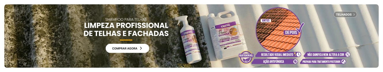 SHAMPOO PARA TELHAS |  Telhas, fachadas, muros, calçadas e pedra natural, com resultado visual imediato.  