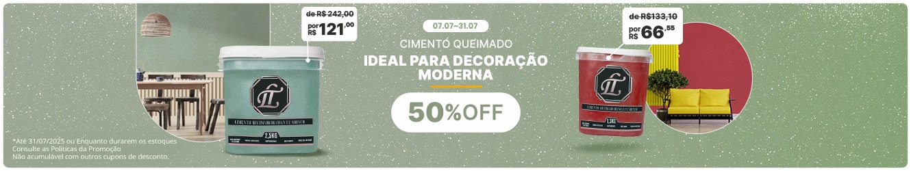 APROVEITE AGORA | Até 50%OFF na Compra do Cimento Queimado Diamantado