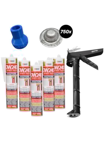 5x Selante DW240 + Aplicador de Silicone 9 Polegadas Sparta + 750x Protetor de Parafuso Veipar + Bico Injetor Veipar