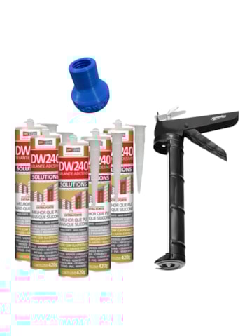 5x Selante DW240 + Aplicador de Silicone 9 Polegadas Sparta + Bico Injetor Veipar