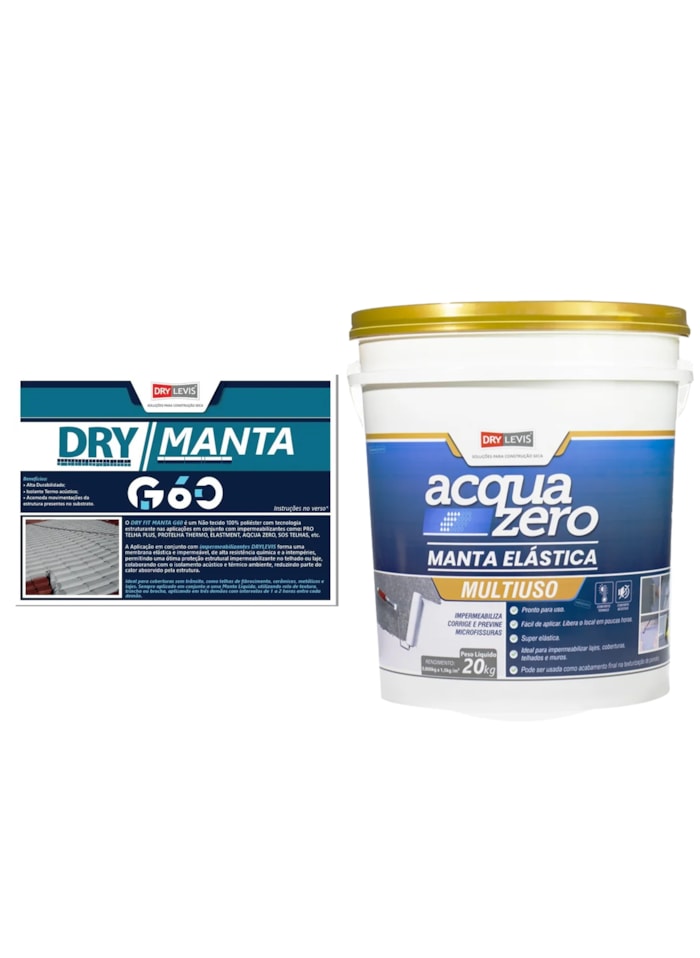 Drymanta Telhado + 2x Acqua Zero 20kg - Rende ate 20m²