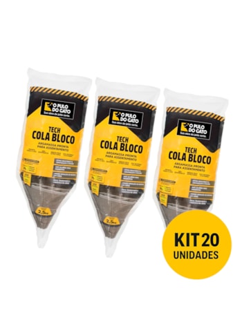 Kit 20x Tech Cola Bloco - Argamassa Pronta para Assentamento 2,5KG Pulo do Gato