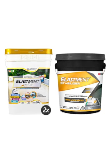 Kit 2x Cimento Termoelástico Elastment White 20KG + Elastment Stabilizer 25KG