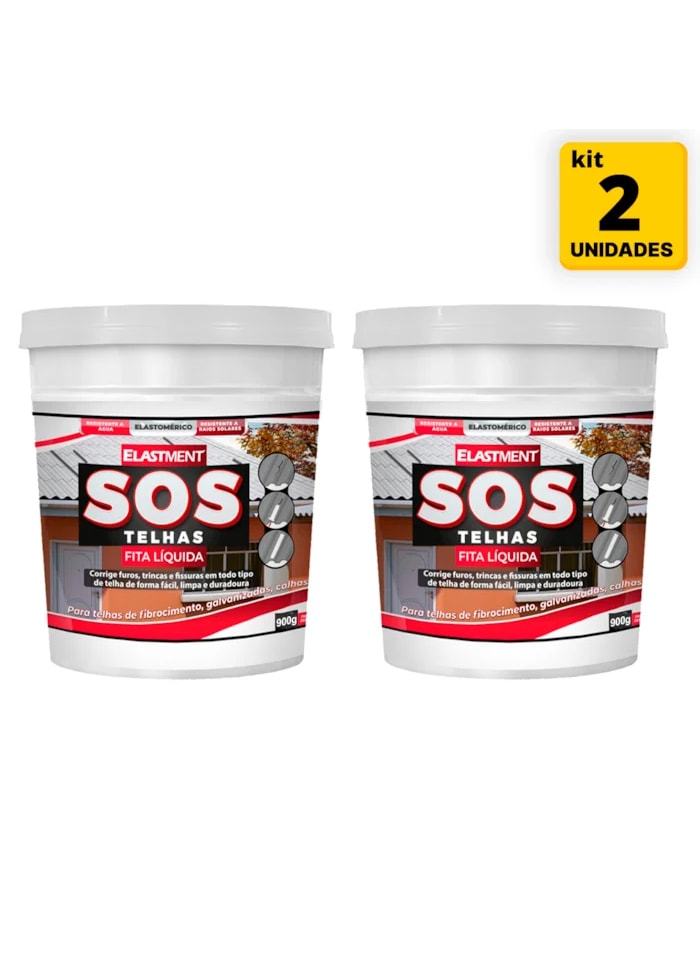 KIT 2x Fita Multiuso Líquida para Telhados SOS Telhas 900ml