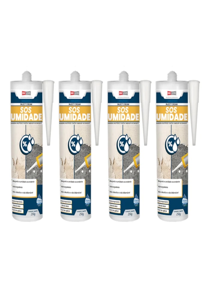 Kit 4x SOS Umidade Bisnaga 250G - Bege