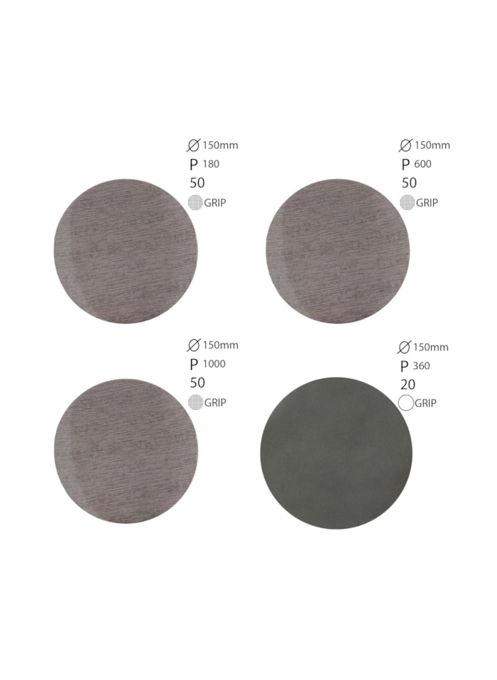 KIT Disco de Lixa Abranet Ace 180 / 600 / 1000 + Abralon 360 Mirka