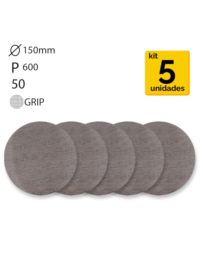 KIT Disco de Lixa Abranet Ace 6 ''/ 150MM P600 Mirka - 5 unidades