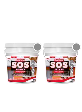 KIT Fita Multiuso Líquida para Telhados SOS Telhas 900g Cinza - 2 Unidades