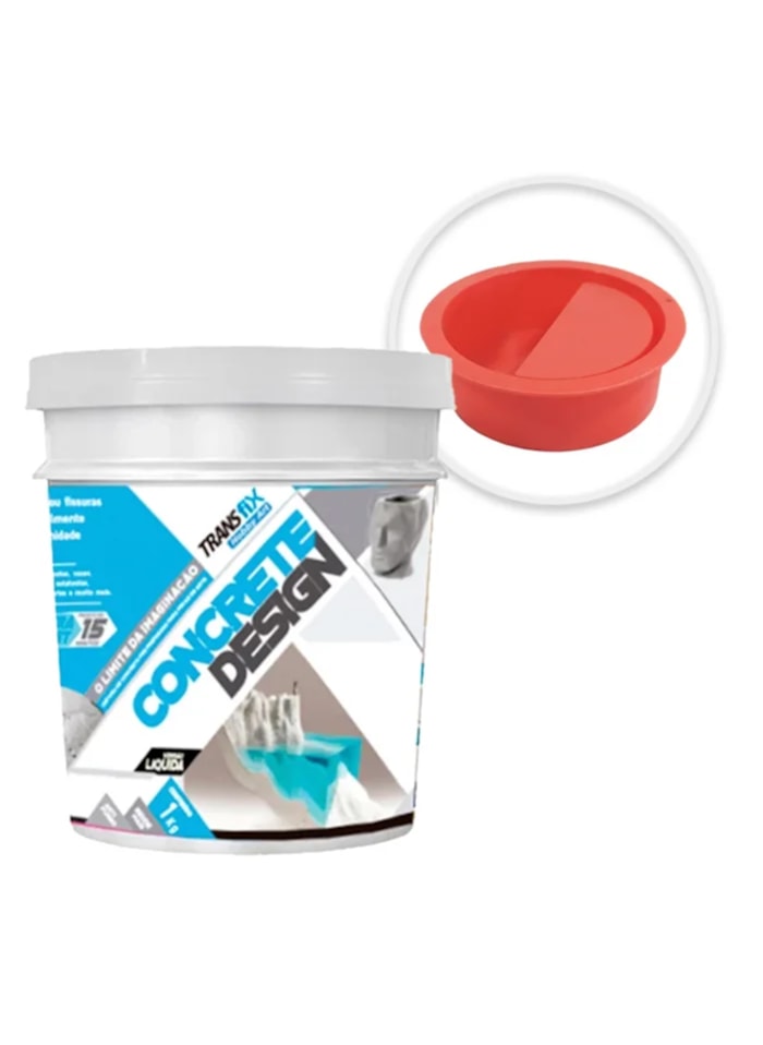 KIT Hobby Art Concrete Design 1KG Cinza (1 un) + Molde Vaso de Escada para Suculenta (1 un)