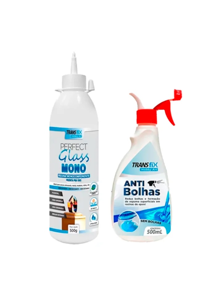 Kit Hobby Art Perfect Glass Monocomponente 500G + Anti Bolhas 500ML