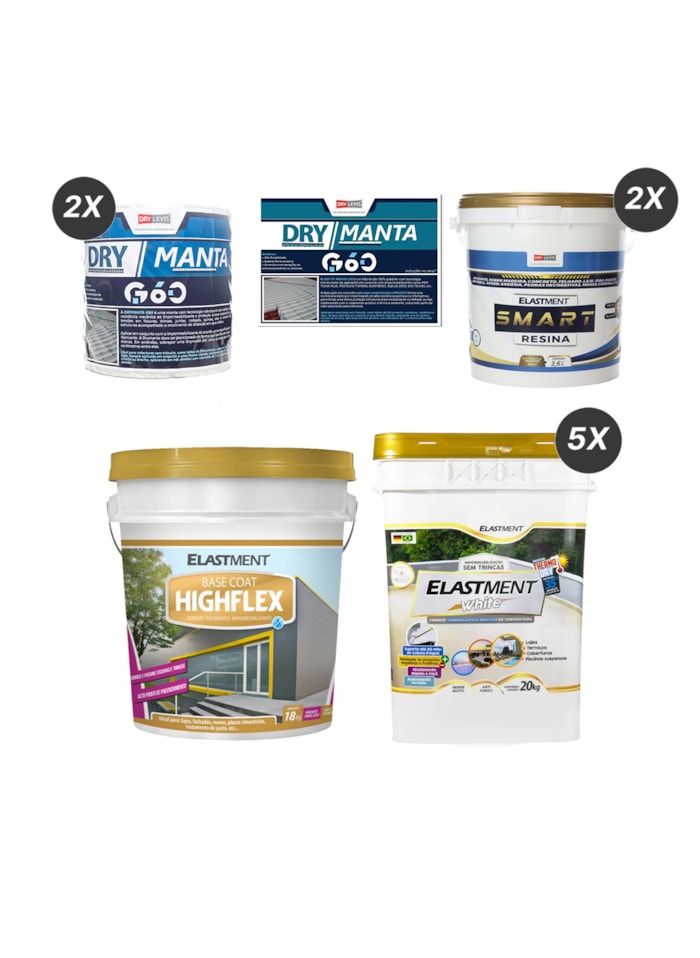 Kit Laje de Cobertura no Contrapiso Redutor de Temperatura até 50m²