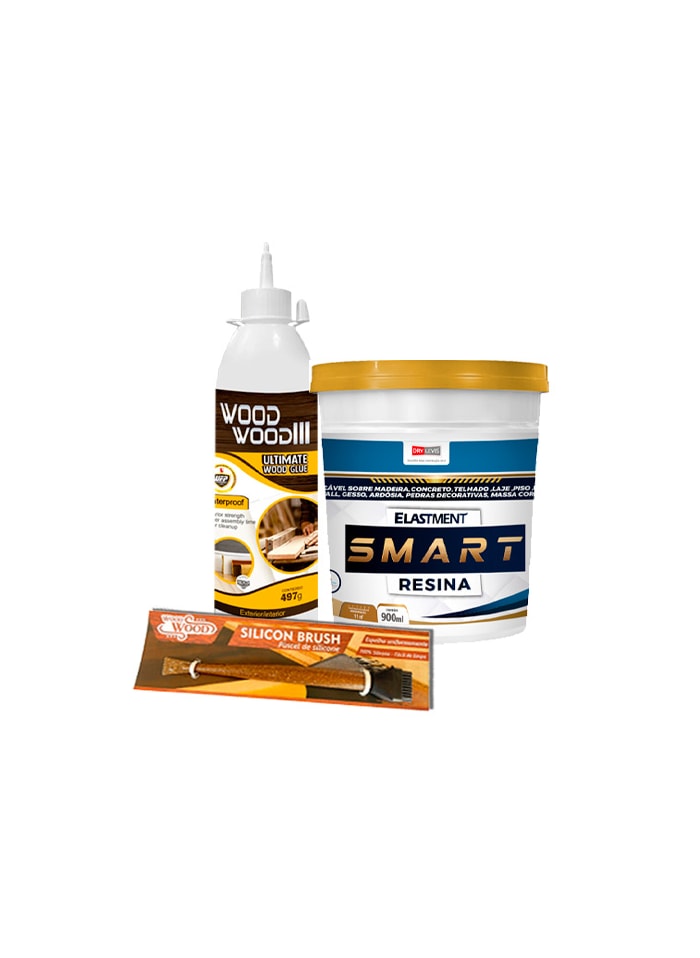 Kit Madeira 4 - Cola Wood Wood 497G + Smart Resina 900ML