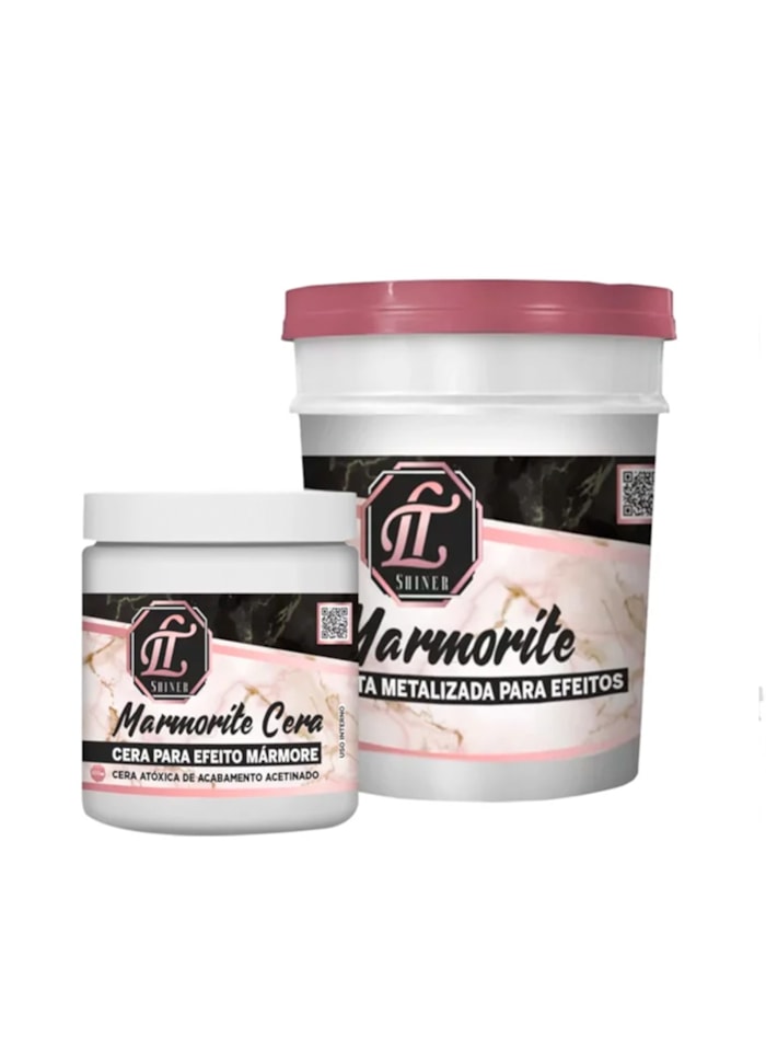 KIT Marmorite 1KG Branco Supremo + Cera de Acabamento 700G