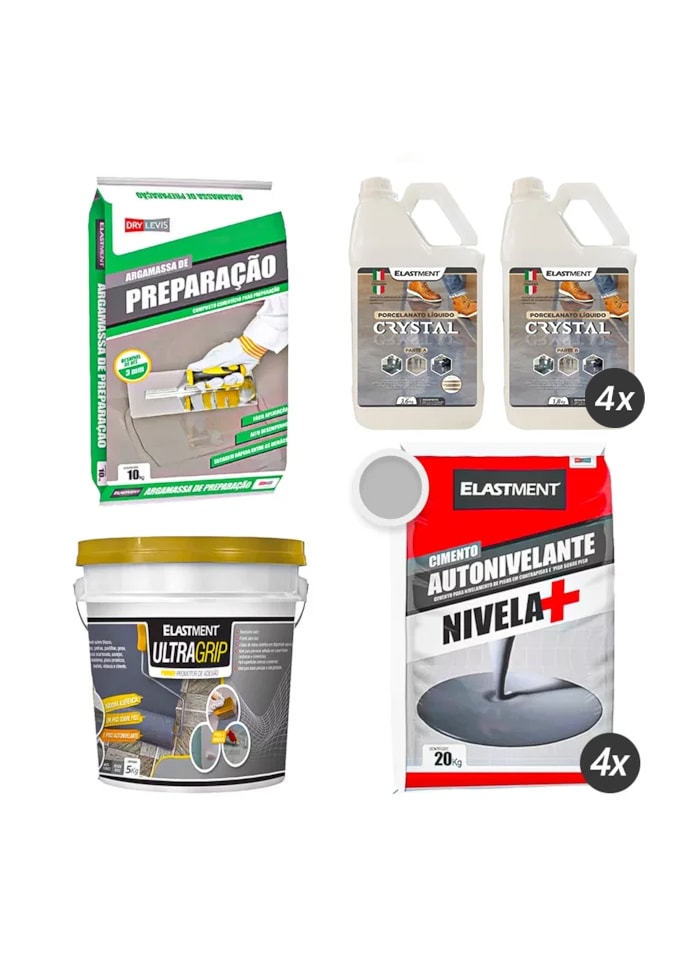 Kit Nivela+  sobre Revestimento com Crystal – Porcelanato Líquido