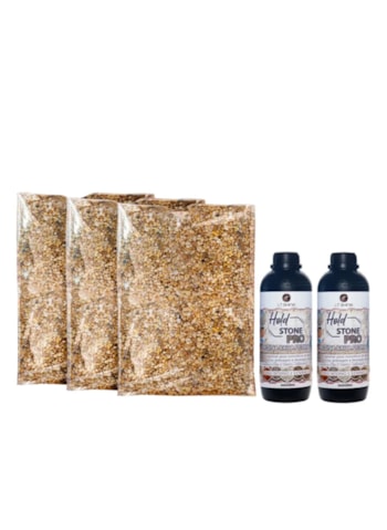 Kit Piso Drenante, 2,2m² com 1cm de Espessura - Hold Stone Carpet, Micro Seixos, Rio Prata