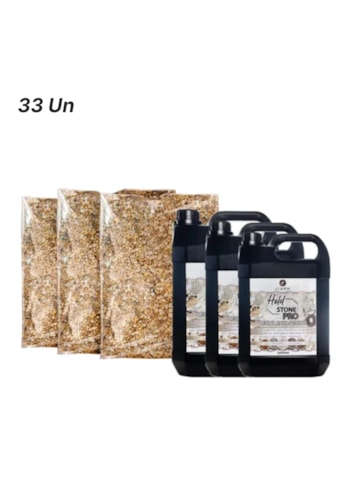 Kit Piso Drenante 25m² - 33x Micro Seixo 15KG + 3x Hold Stone 5L