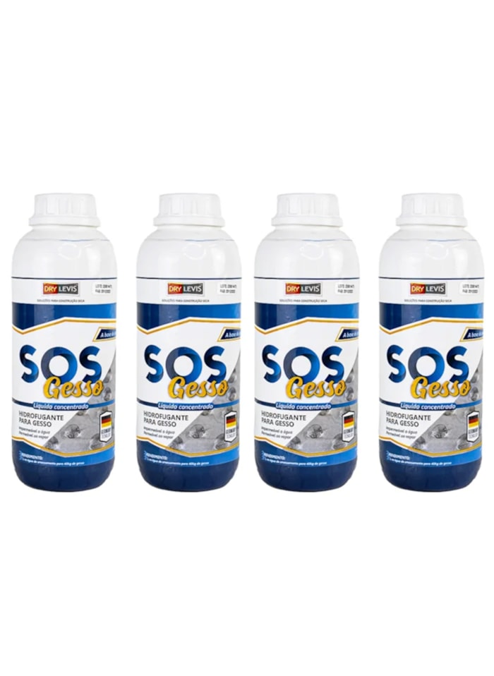 Kit SOS Gesso Hidrofugante Para Gesso 1L - 4 unidades