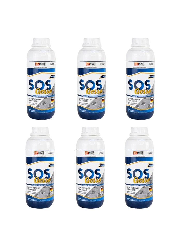 Kit SOS Gesso Hidrofugante Para Gesso 1L - 6 unidades
