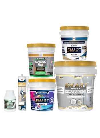 Kit Tratamento de Umidade Ascendente c/ Massa Fina Seca Parede - 20m²