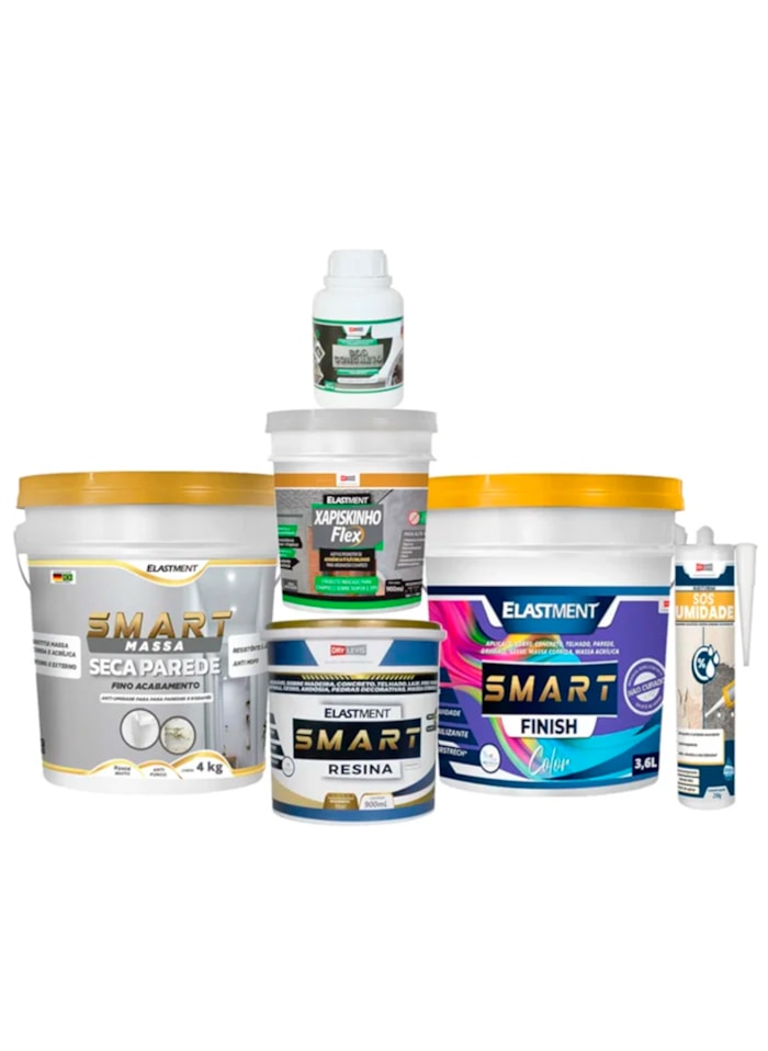 Kit Tratamento de Umidade Ascendente c/ Massa Fina Seca Parede - 4m²