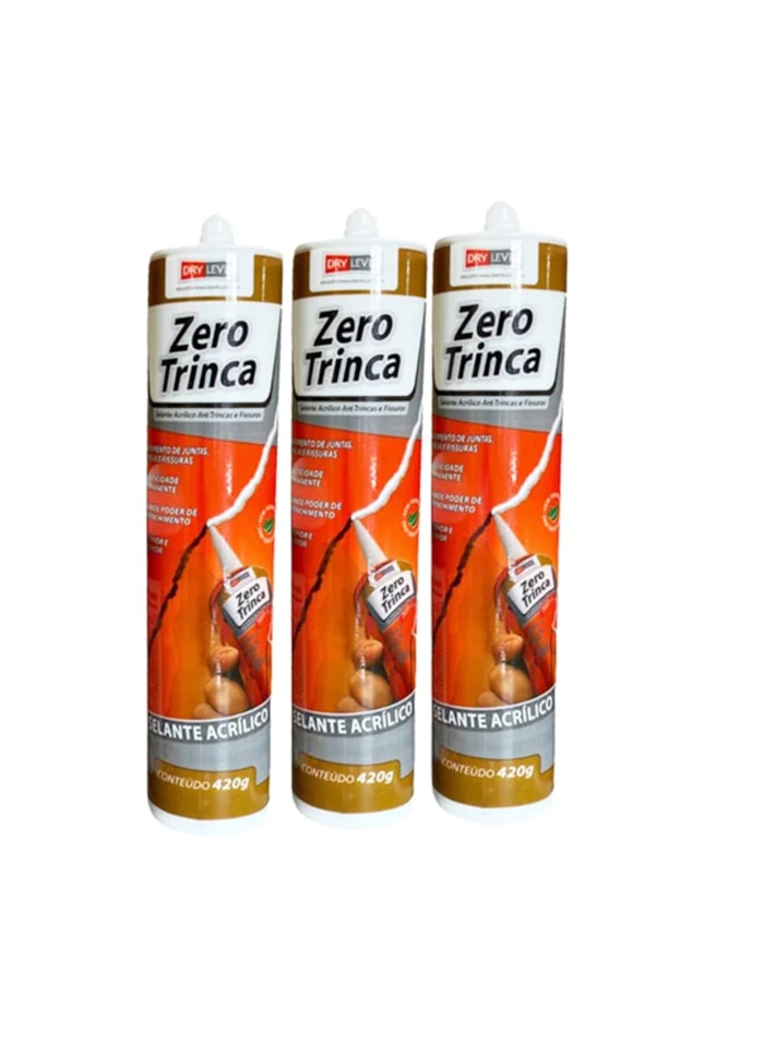 Selante Acrílico para Trincas e Fissuras Zero Trinca 420G - 3 unidades
