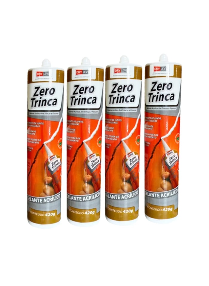 Selante Acrílico para Trincas e Fissuras Zero Trinca 420G - 4 unidades