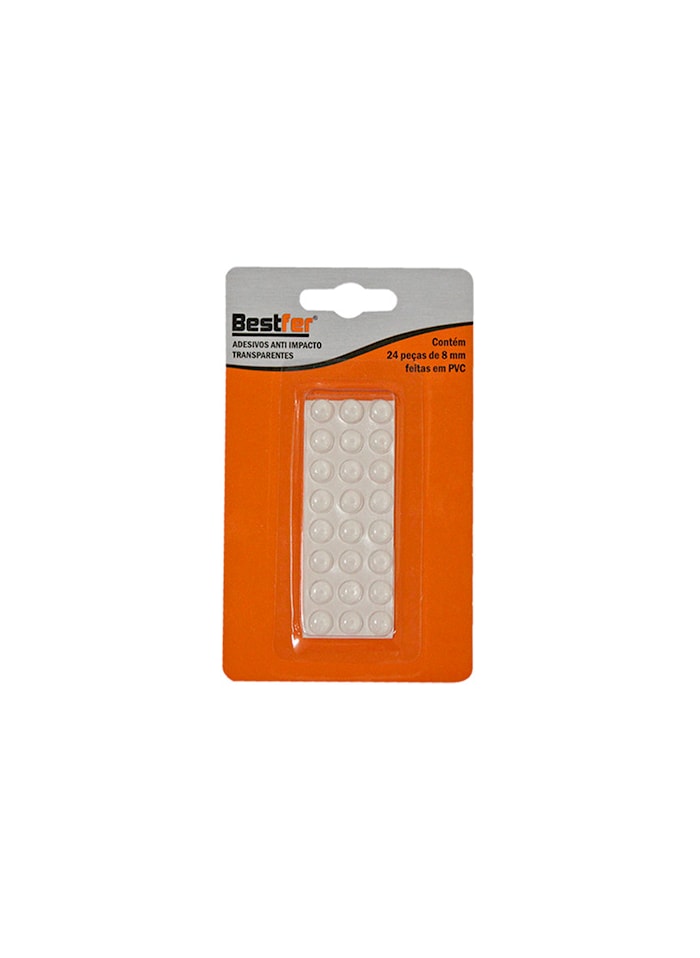 Adesivo Anti Impacto Transparente 8MM Bestfer - 24 Peças