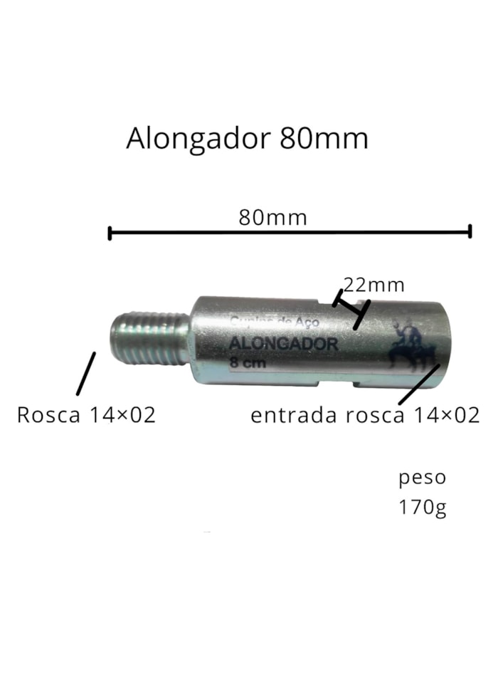 Alongador de 8cm Cupins de Aço