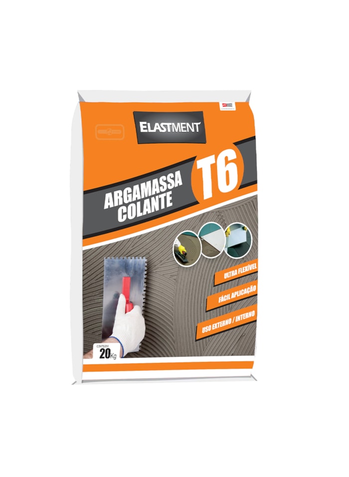 Argamassa Colante Flexível  Premium Grandes Formatos Interno e Externo - T6 20KG Branco