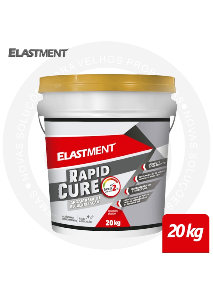 Argamassa de Regularização Rapid Cure Elastment, 20KG Cinza - Seca em até 2 Horas