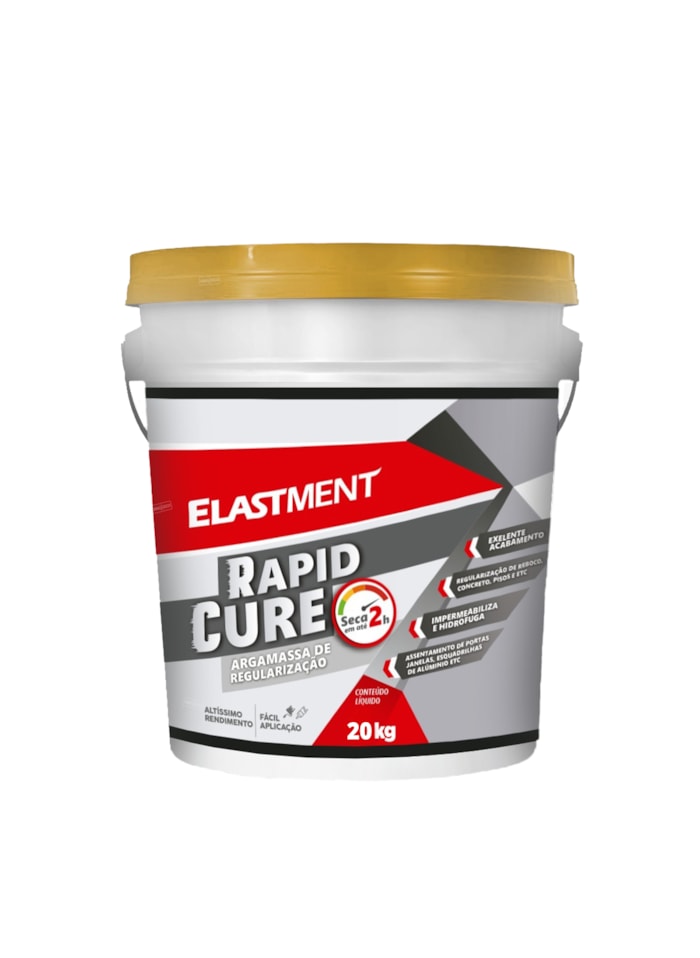 Argamassa de Regularização Rapid Cure Elastment, 20KG Cinza - Seca em até 2 Horas