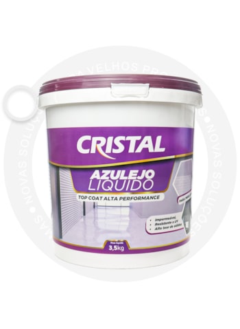 Azulejo Liquido Cristal, 3,5KG Brilhante Branco - Pronto Para o Uso, Fácil Aplicação