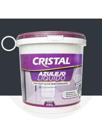 Azulejo Liquido Cristal, 3,5KG Brilhante Cinza Escuro - Pronto Para o Uso, Fácil Aplicação