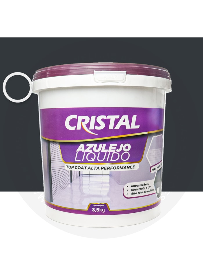 Azulejo Liquido Cristal, 3,5KG Cinza Escuro Brilhante - Bi Componente e Impermeável