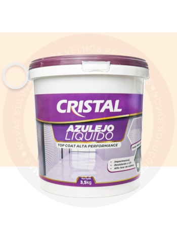 Azulejo Liquido Cristal, 3,5KG Creme de Avelã Brilhante - Bi Componente e Impermeável
