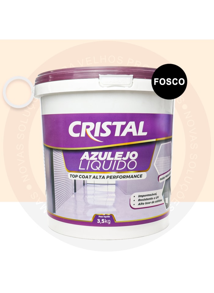 Azulejo Liquido Cristal, 3,5KG Creme de Avelã Fosco - Proteção e Impermeabilização