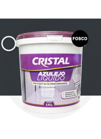 Azulejo Liquido Cristal, 3,5KG Fosco Cinza Escuro - Pronto Para o Uso, Fácil Aplicação