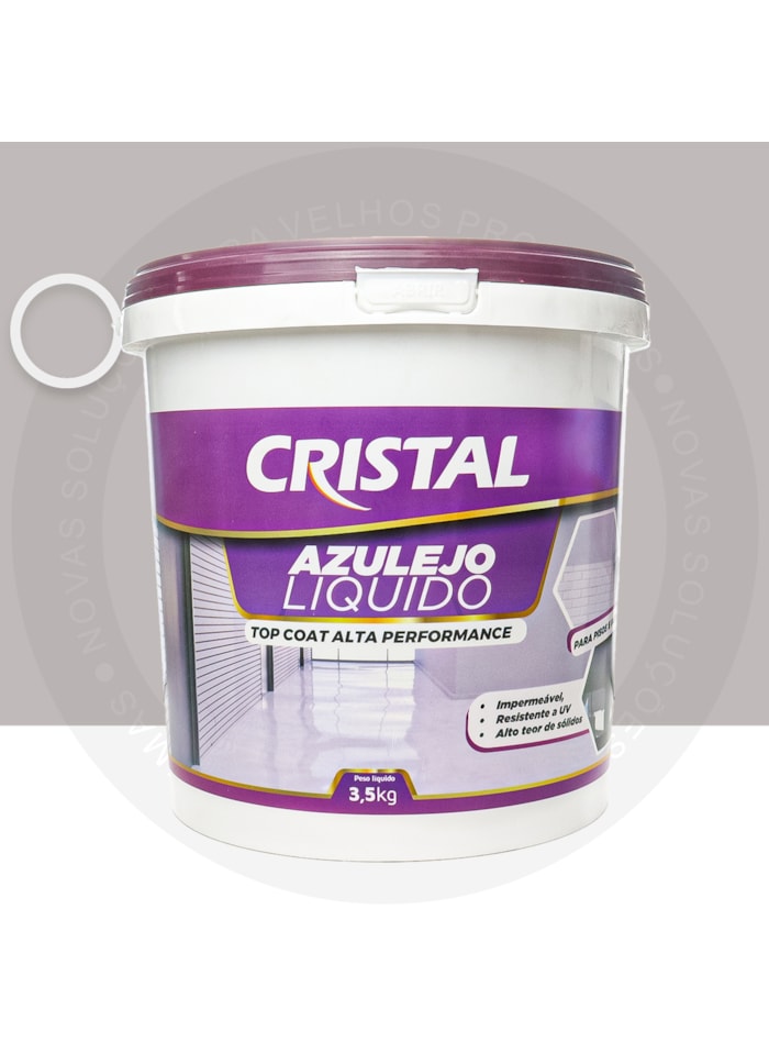 Azulejo Liquido Cristal, 3,5KG Granizo Brilhante - Bi Componente e Impermeável